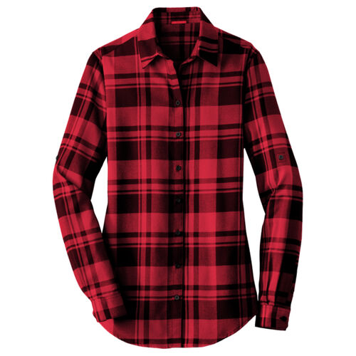 Hart Cheer Plaid Flannel Tunic Shirt - Ladies Thumbnail